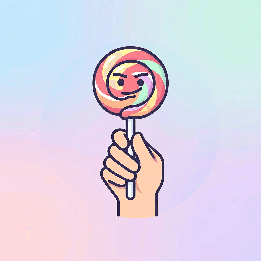Takes the candy from the baby